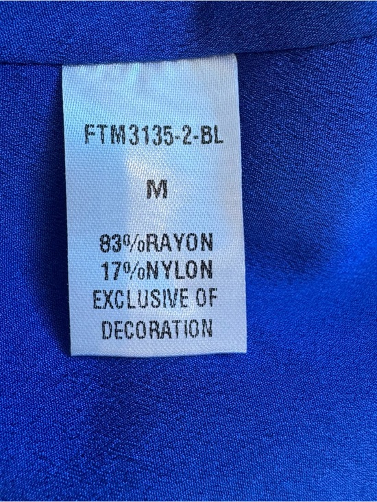 THML Blue Coral-Print Sleeveless Pleated Button Mini Dress Pink & Orange Trim - Picture 7 of 10